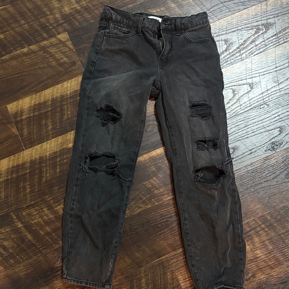 Tilly's Black Distressed Kids Jeans